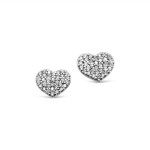 Heart Diamond Stud Earrings in 18k White Gold 